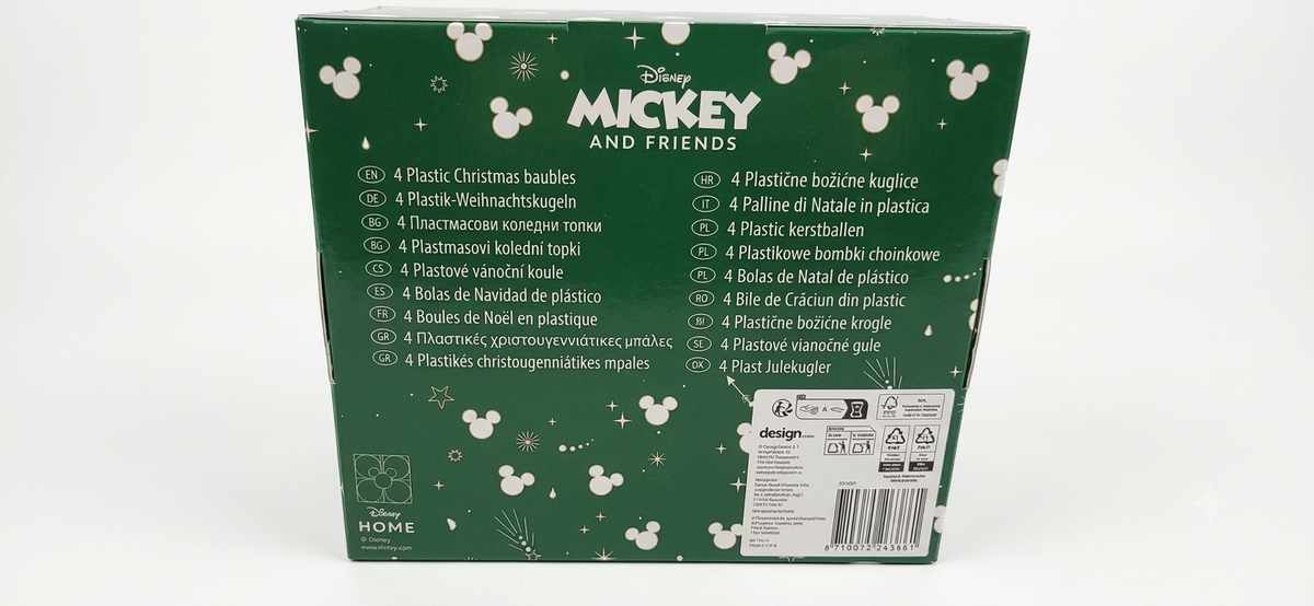 Plastikowe bombki choinkowe Disney Miki Mouse