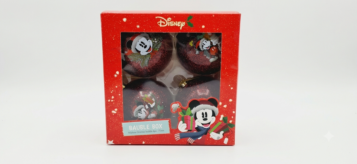 Plastikowe bombki choinkowe Miki Mouse Disney Fioletowy Brokat